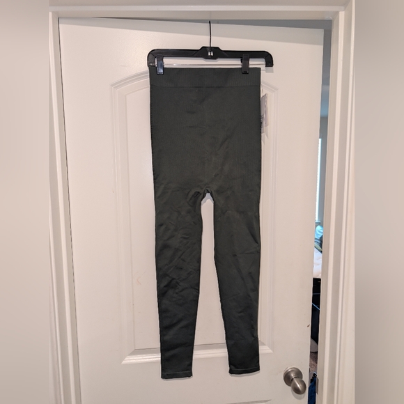 Blanqi Maternity Leggings Womens Medium Moss Green Belly Support Pregnant Mom - Picture 1 of 6